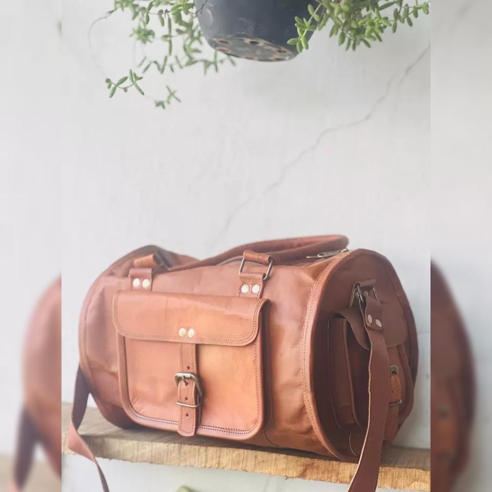 Детализированная готовая сумка из натуральной козьей кожи Travel Gym Duffle Duffel Real