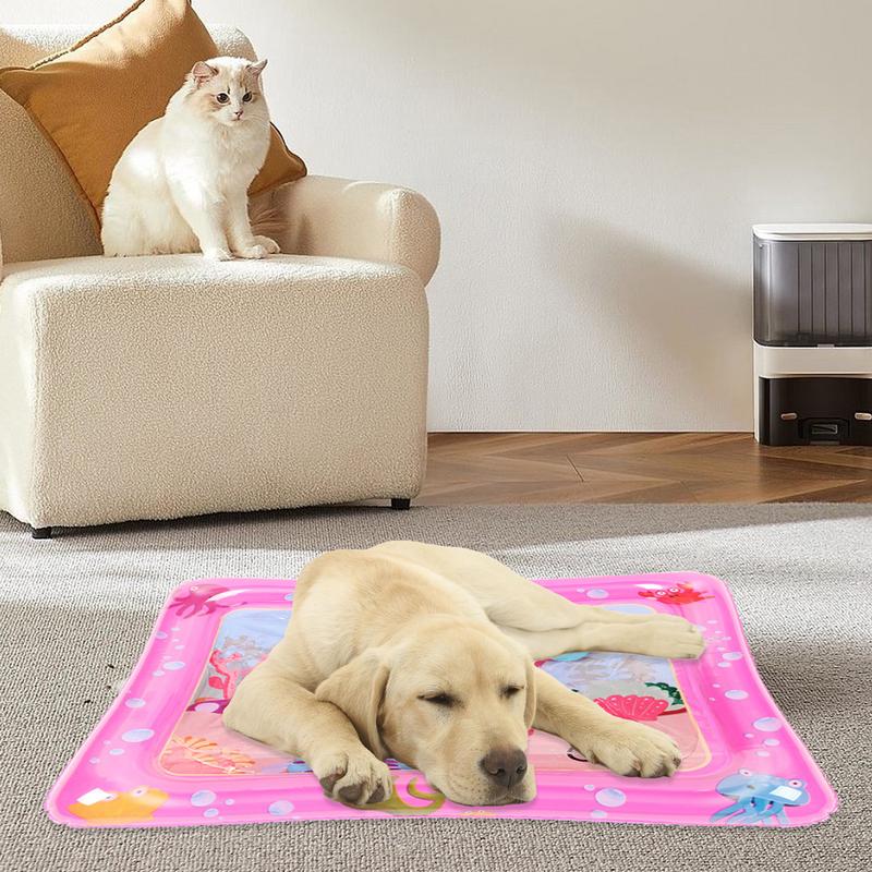 Сенсорный игровой коврик для воды, утолщенный надувной коврик для воды для кошек и собак, коврик с датчиком воды, сенсорный игровой коврик с рыбой, морским океаном
