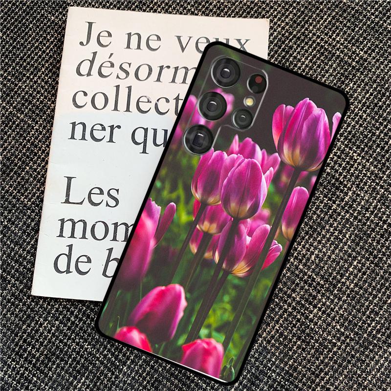 Чехол-цветок с весенними тюльпанами для Samsung Galaxy S25 Ultra S20 S21 S22 S23 S24 Ultra S9 S10 Plus S25 FE Задняя крышка