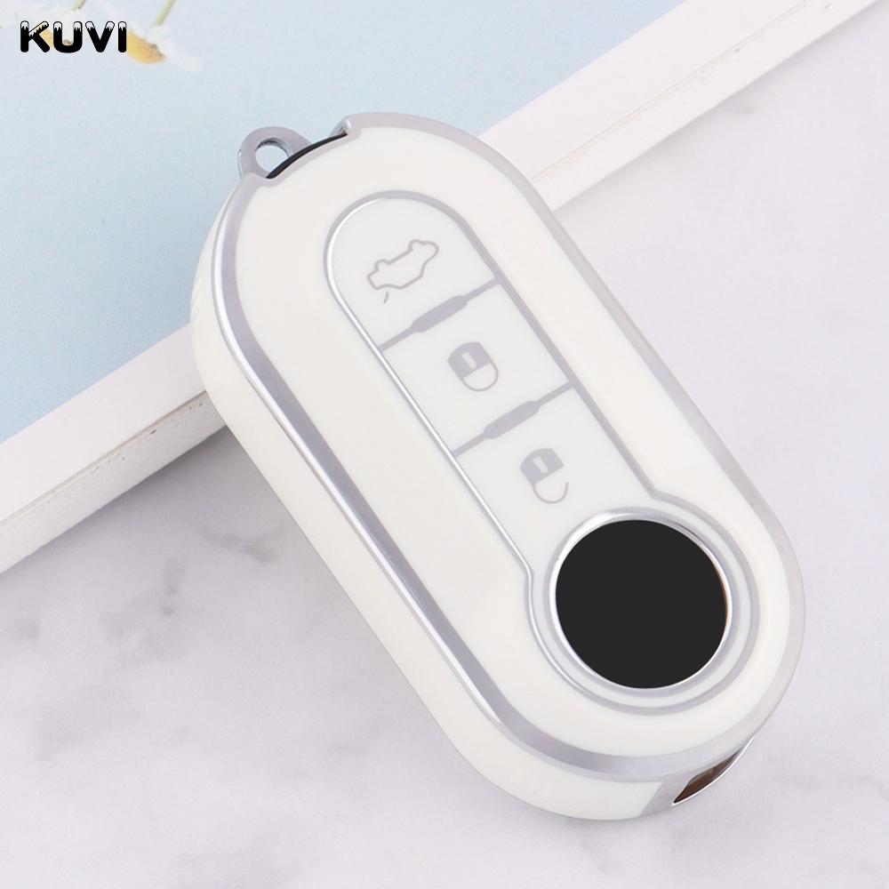 3 Buttons TPU Car Flip Key Case Cover for Fiat Ducato 500 500L Panda Grande Punto Lancia Musa Auto Shell Fob Accessories