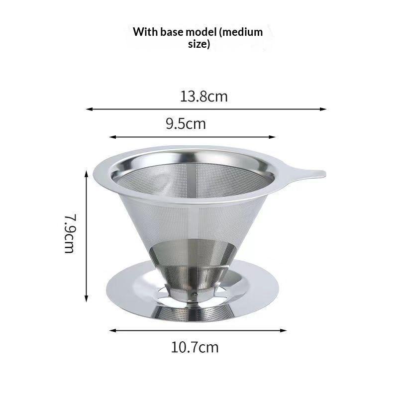Reusable Stainless Steel Pour Over Coffee Filter No Paper Needed Eco Friendly Dripper for Daily Home Coffee Brewing