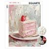 DIY Pearl and Diamond Painting Kit for Adults and Beginners. Sparkling Strawberry Cake Art. Home Wall Decor and Handmade Gifts