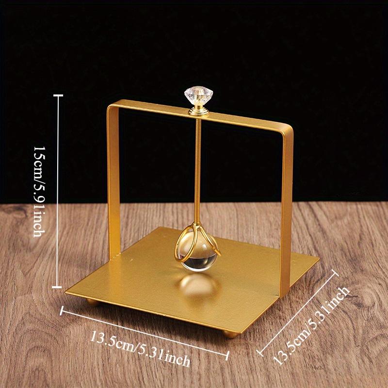 1pc Elegant Golden Stainless Steel Square Napkin Holder with Clear Crystal Accent,Freestanding Tissue Organizer for Bathroom