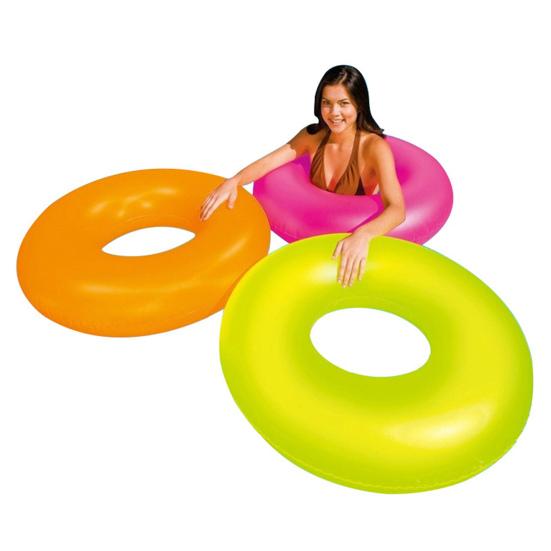 Swimming Ring Inflatable Leakproof Fluorescent Light Neon Light Portable Pool Swim Ring Summer