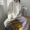 Autumn Spring Sweater Round Neck Loose Pure Color Long Sleeves Knitted Pullover Stretchy Casual Daily Wear