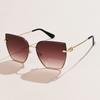 Retro Cat Eye Sunglasses Women Brand Designer Fashion Rimless Gradient Sun Glasses Shades Cutting Lens Ladies Frameless Eyeglass
