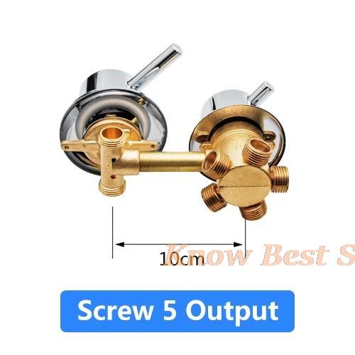 2/3/4/5 Ways Water Outlet Screw Thread Center Distance 10cm Mixing Valve Brass Bathroom Shower Mixer Faucet Tap Cabin