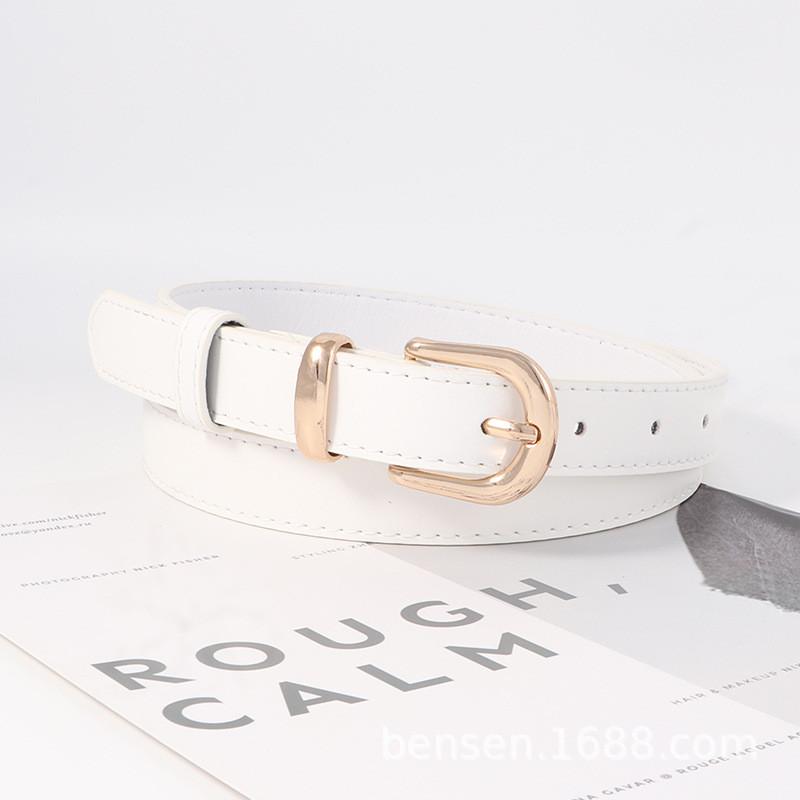 Womens Pu Leather Belt With Metal Pin Closure For Trendy And Versatile Looks