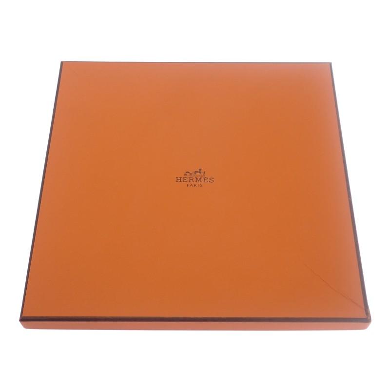 HERMES   шарф черный/желтый шелк Женский