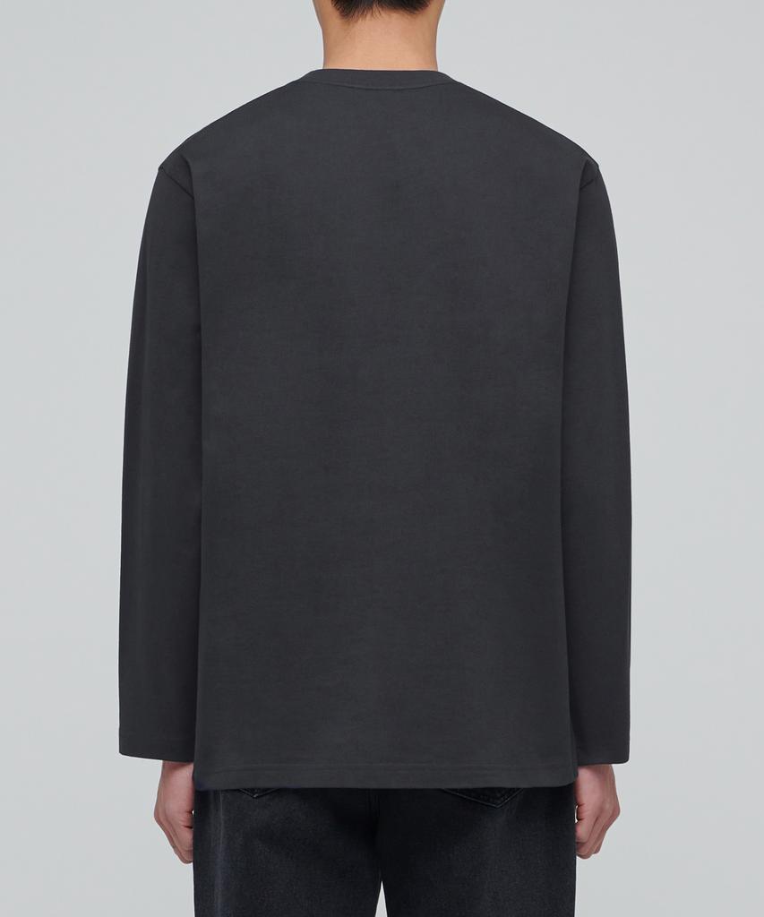 MUSINSA STANDARD Heavyweight Relaxed Crew Neck Long Sleeve T-Shirt [Dark Gray]