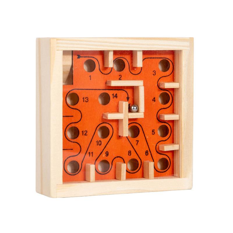 Детский деревянный лабиринт с шариком, баланс, концентрация, детский сад, интерактивная игра с шариком, ходьба, карманная игра, настольные игрушки-головоломки