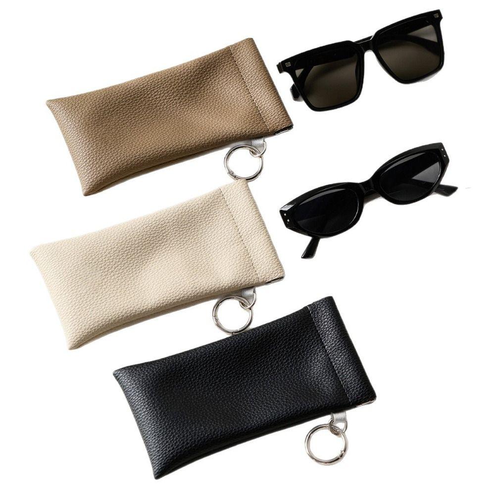 PU Leather Glasses Protective Case Dustproof Eyewear Pouch Portable Glasses Storage Bag Travel Use