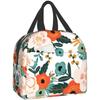 Lunch Bag Colorful Floral Insulated Lunch Box Freezable Cooler Thermal Waterproof Lunch Tote Bag for Travel Work Hiking Picnic