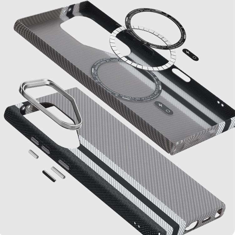 Применимо к чехлу для мобильного телефона Samsung S24Ultra ультратонкий магнитный текстура карбонового волокна Kevlar s23plus скин жесткий