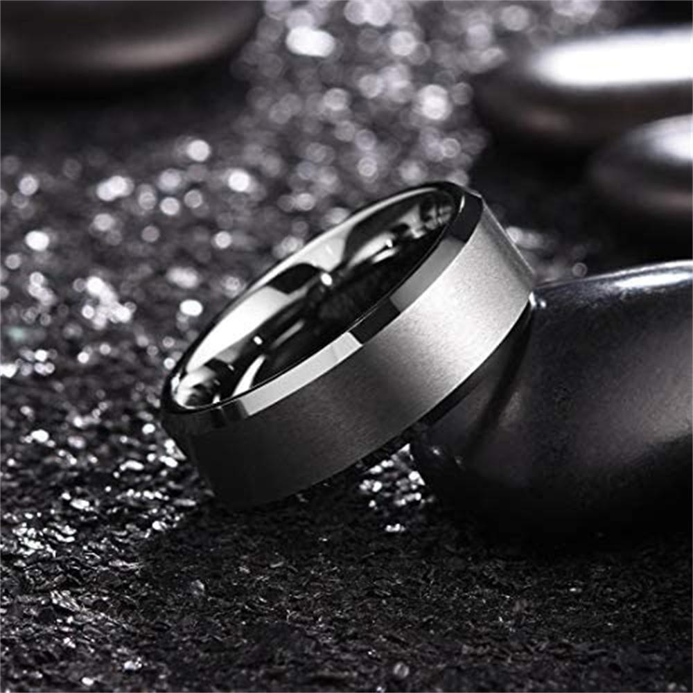 Простые кольца из нержавеющей стали медного цвета 8 мм для мужчин и женщин, матовая отделка, скошенный край, мужские обручальные кольца, праздничные украшения, подарки