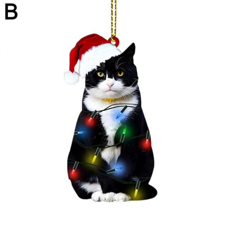 Новый рождественский кулон «Черный кот» 2025 года, украшение для рождественской вечеринки, новые елочные украшения 2025 года, рождественские украшения, подвесные украшения