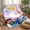 Pokémon Printed Flannel Throw Blanket Soft Warm Lightweight All Season Blanket for Sofa Bed Camping Home Decor Holiday Gift