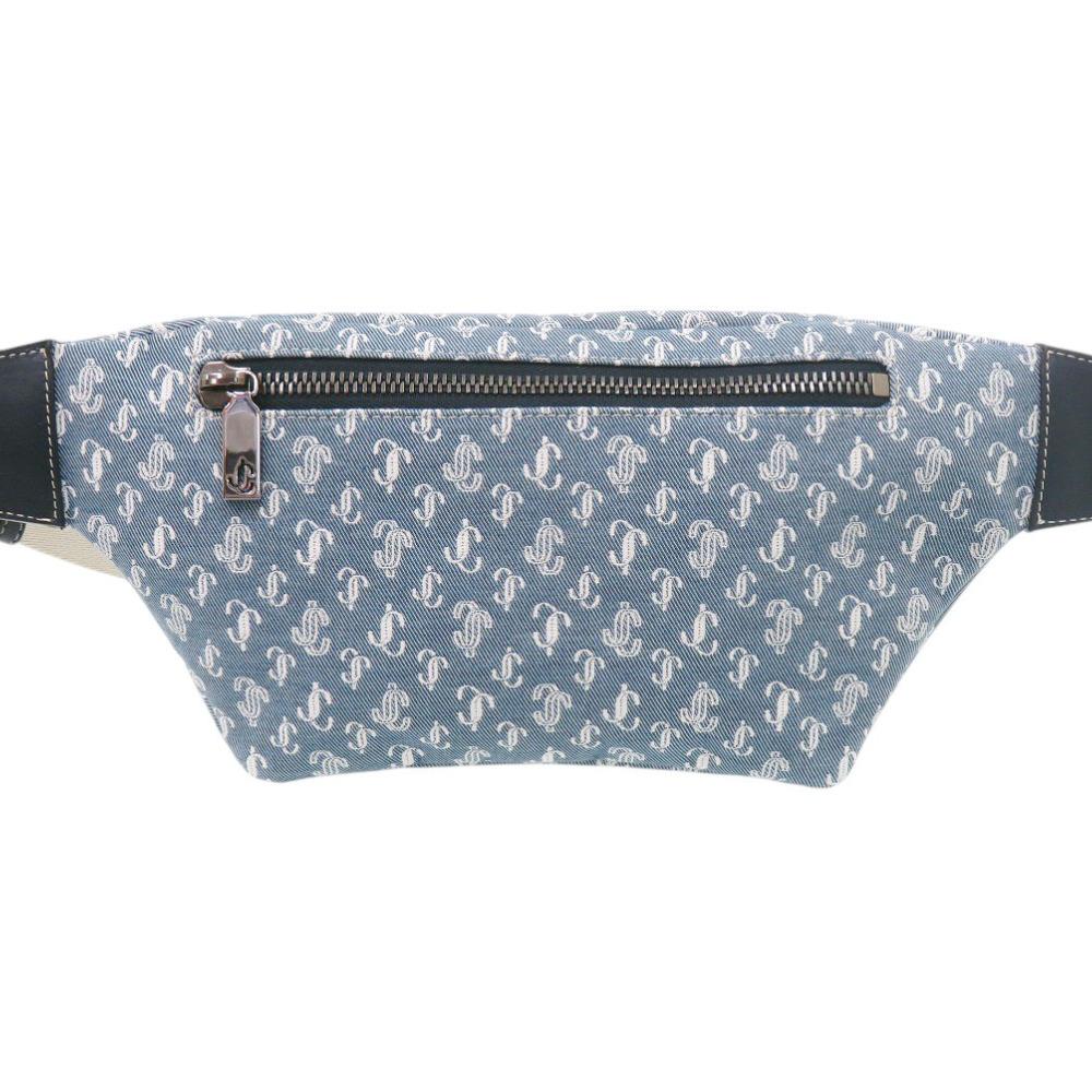 Used AUTHENTIC JIMMY CHOO body bag Waist Pouch blue Denim