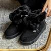 Hairball Snow Boots for Women In Winter Cute with Thick Velvet One Foot Warm Bread Shoes Cotton Shoes