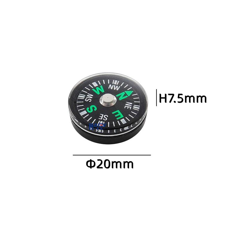 20MM ABS Material Portable Gift Mini Pocket Outdoor Adventure Travel Compass Survival Compasses Button Design Practical Guider