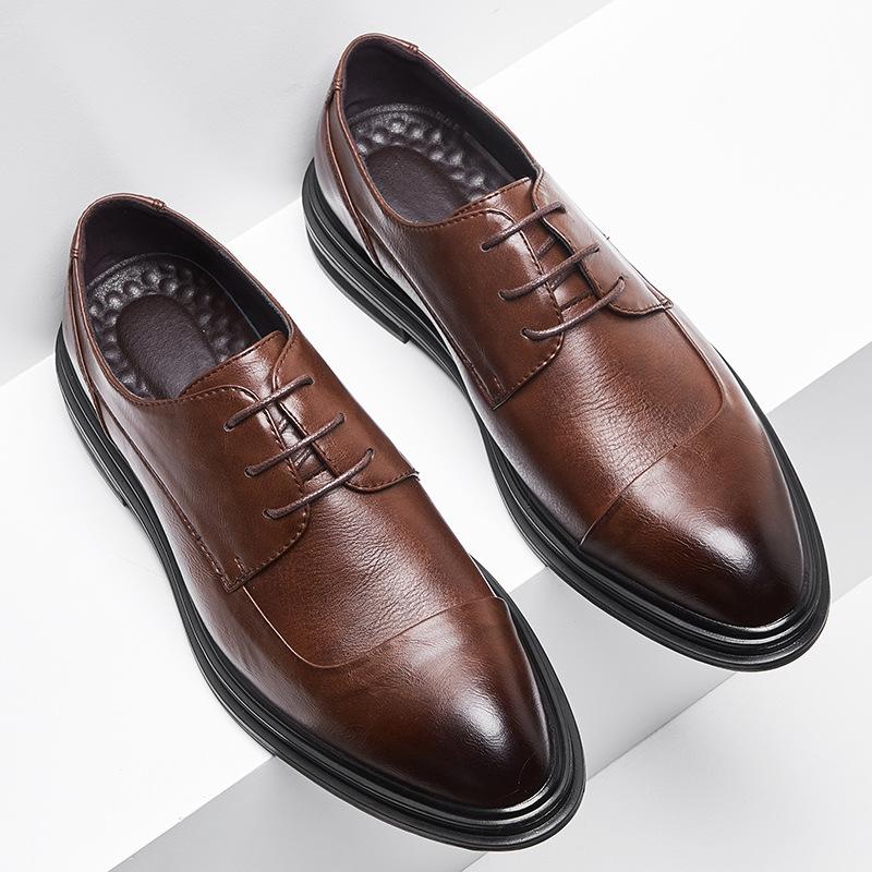 Новая корейская версия мужской обуви, модный костюм, деловые кожаные туфли с острым носком, мужские одинарные туфли