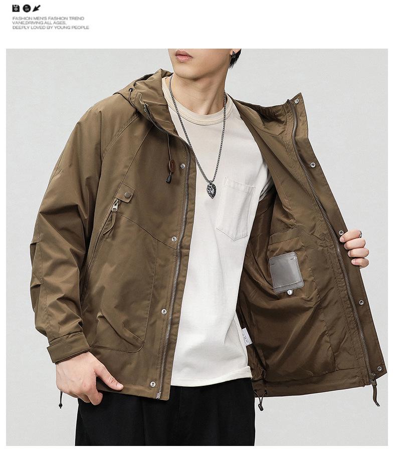 Мужская водонепроницаемая ветровка 2025 года, цвет Military Green - Весенне-осенний стиль