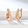 Cute Female Waterdrop Shaped Clip Earrings For Women Charm Rose Gold Color Cubic Zirconia Earrings Wedding Jewelry