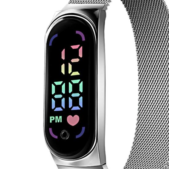 Электронные часы Магнитный светодиодный экран Водонепроницаемые Многофункциональные Регулируемые Прямоугольный циферблат Студенческие часы На каждый день