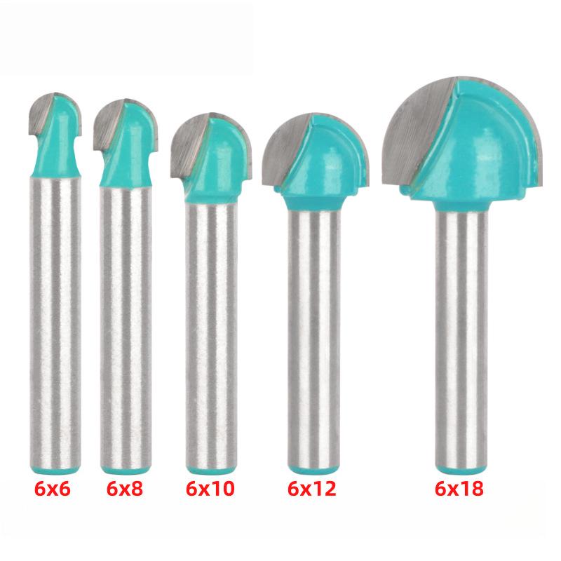 Set of 6 Round-Bottomed Woodworking Tools: Lace Knife, Round-Head Knife, Semi-Circular Relief Knife, Ball-Head Knife for Computer Engraving.