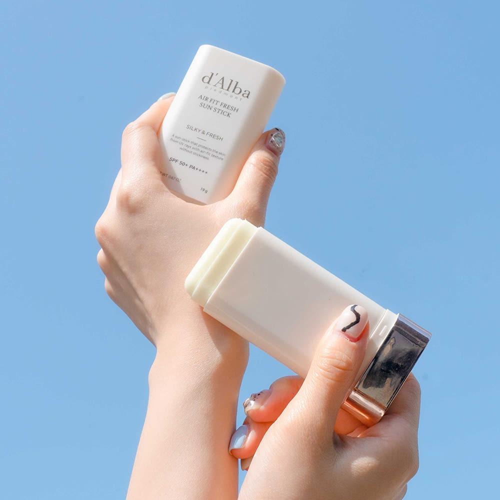 d'Alba Waterfull Fresh Sun Stick Matte Finish & UV Protection 19g Vegan Sunscreen Portable Sunblock