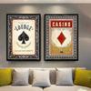 Современный домашний винтажный декор, покер, игральные карты, декор для гостиной, стиль лофт, холст, картина, настенный постер, картина, фреска без рамки