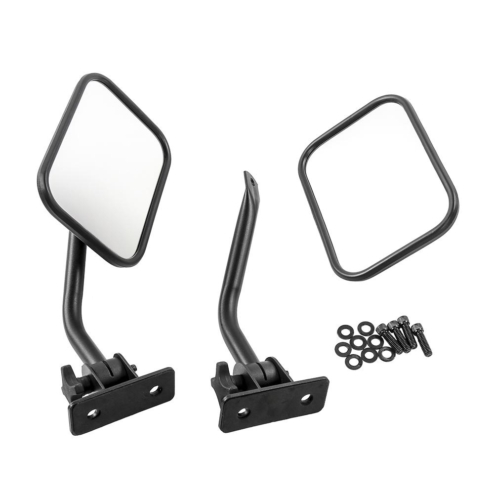 Side View Mirrors Door Off Mirror Rectangular Mirrors 4x4 Off-road Mirror Quick Release Fit for Jeep Wrangler