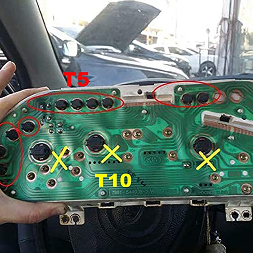 NAKOBO Автомобильный патрон T5 Патрон для лампы приборной панели Светодиодный патрон Черный Комплект из 10 ламп