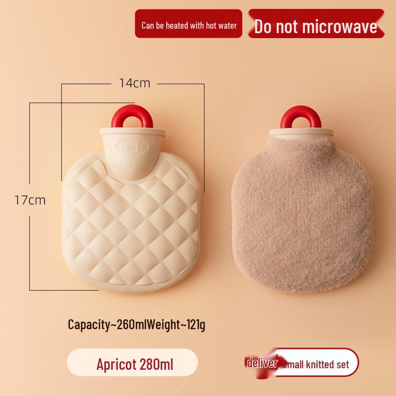 Winter Mini Plush Hot Water Bottle Hand Warmer, Explosion-Proof, Anti-Scald, Small Size for Women