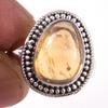 Natural Citrine Gemstone Handmade 925 Solid Sterling Silver Ring Size 7 B8O98