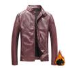 Leather Jacket Men's PU Leather Jacket Autumn and Winter Korean Version Trendy Stand-up Collar Locomotive Clothing Tooling Jacket