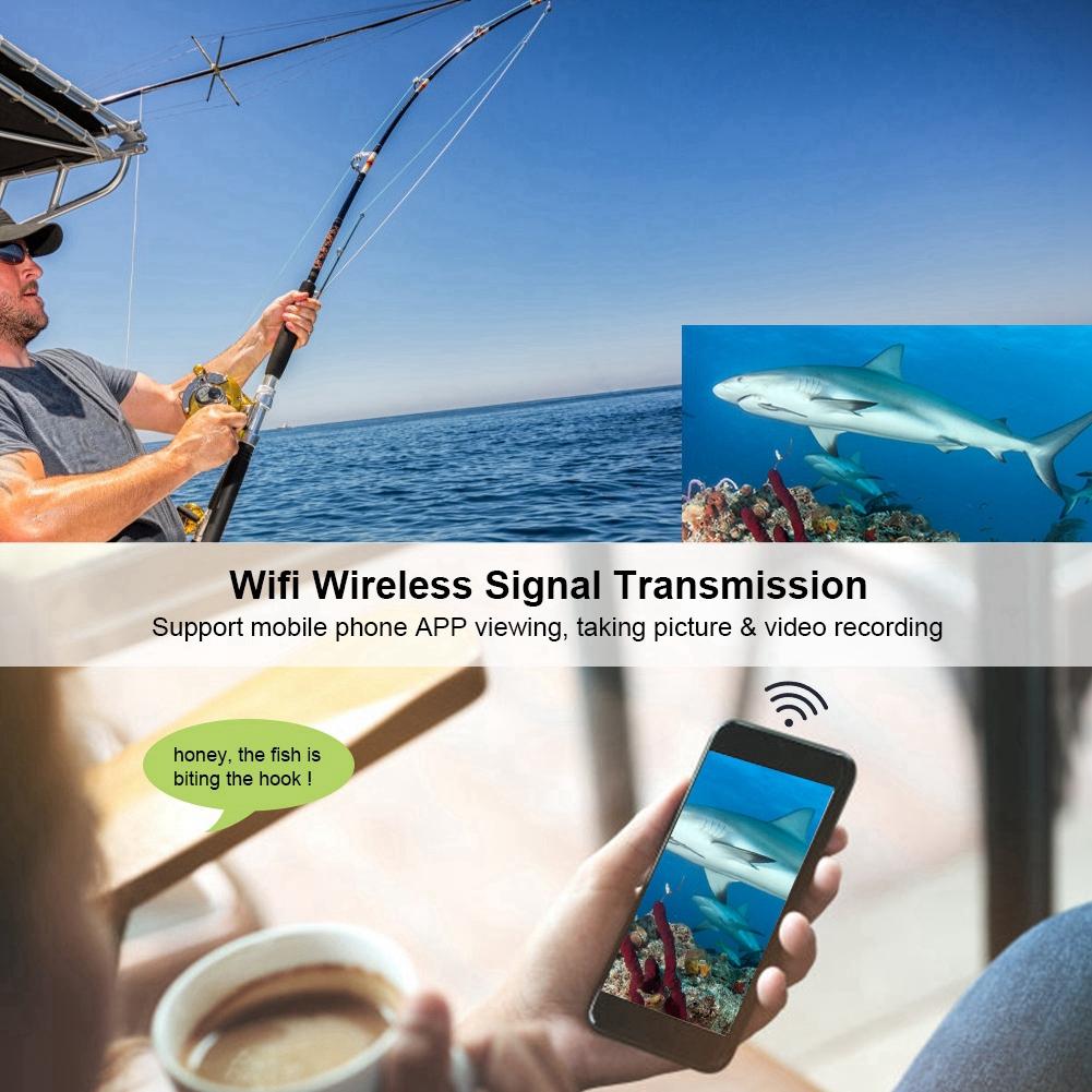 7-дюймовый TFT Wi-Fi CMOS 1000TVL Подводная видеокамера ИК-подсветка Монитор IP68 65,6 фута