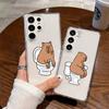 Милый мультяшный забавный чехол для телефона с капибарой для Samsung Galaxy S24 S20 S21 FE S22 Plus S23 Ultra 5G Мягкий прозрачный чехол Fundas