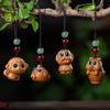 1/12Pcs Creative Twelve Zodiac Carving Wooden Keychain Pendant Chinese Zodiac Wood Carving Phone Chain Bag Decoration Gifts