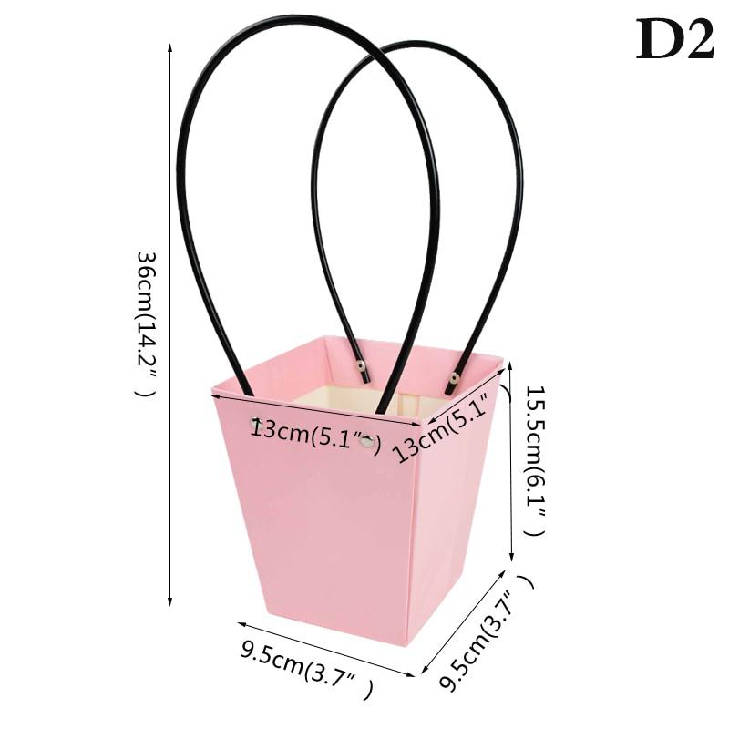 Портативная цветочная коробка, водонепроницаемая бумажная удобная сумка, крафт-сумка, подарочная коробка для вечеринки