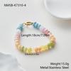 GEMCHIC Women's Beaded Natural Stone Geometric Necklace Bracelet Set Creamy Sweet Style