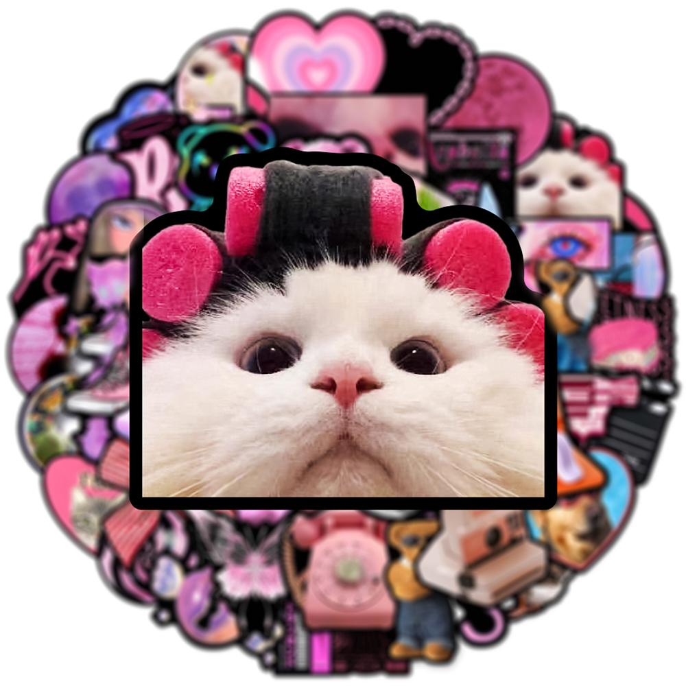 10/50 шт. винтажные розовые наклейки Egirl Charm Y2K, эстетические наклейки в стиле граффити 90-х годов для DIY, багажа, ноутбука, скейтборда, мотоцикла, велосипеда, наклейки