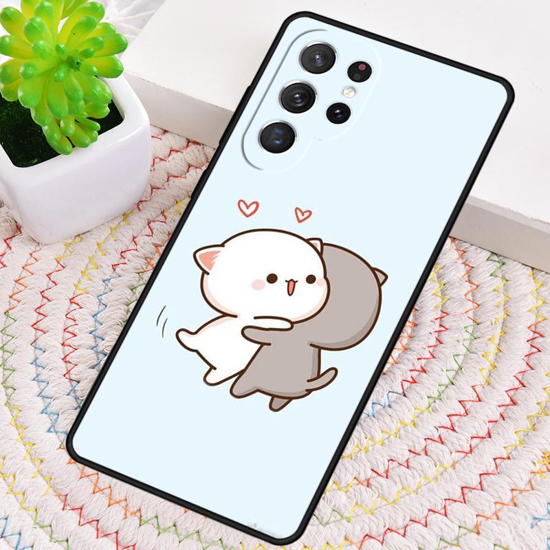 Мягкий силиконовый чехол для телефона Mochi Peach Cat для Samsung Galaxy note 10 pro S26 S25 S24 S23 S22 S21 Plus S25Ultra Capa Cover