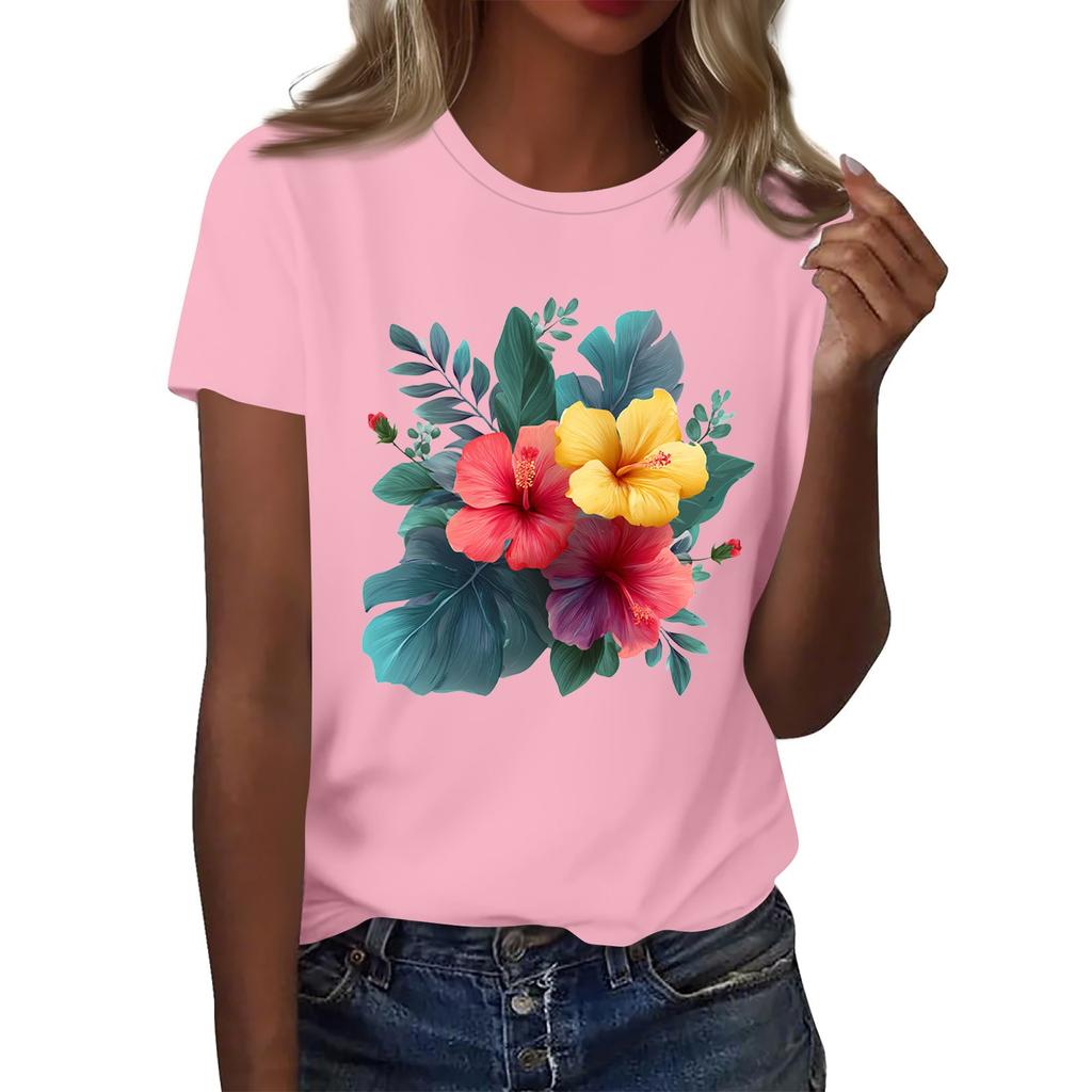 Женская мода повседневная футболка с круглым вырезом и короткими рукавами, топ, футболка, топ