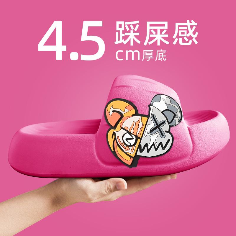 2024 Летние мужские тапочки Модные мягкие нескользящие женские тапочки с толстой подошвой Мужские тапочки для ванной комнаты Пляжные домашние сандалии