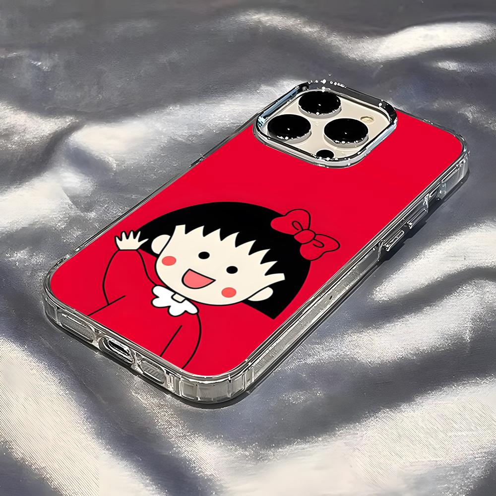 Chibi Maruko-chan Phone Case For IPhone 17 Pro Max 16 15 14 Pro Max IPhone 13 Pro Max 11 Plus Transparent Cover