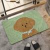 Velvet Puppy Oil Painting Absorbent Floor Mat for Entryway and Bathroom