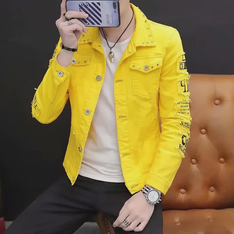 Мужская модная свободная джинсовая куртка - мода весна/осень