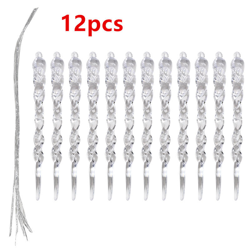 Creative Christmas Acrylic Snowflake Ornament Crystal Clear Icicle Christmas Tree Pendants Holiday Winter Party Hanging Ornament