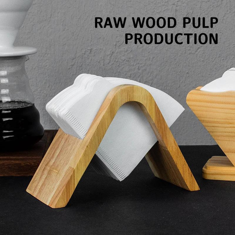 Фильтровальная бумага для кофе, одноразовые фильтры для заваривания кофе, натуральные бамбуковые волокна, 100 шт., для бариста, заваривания кофе